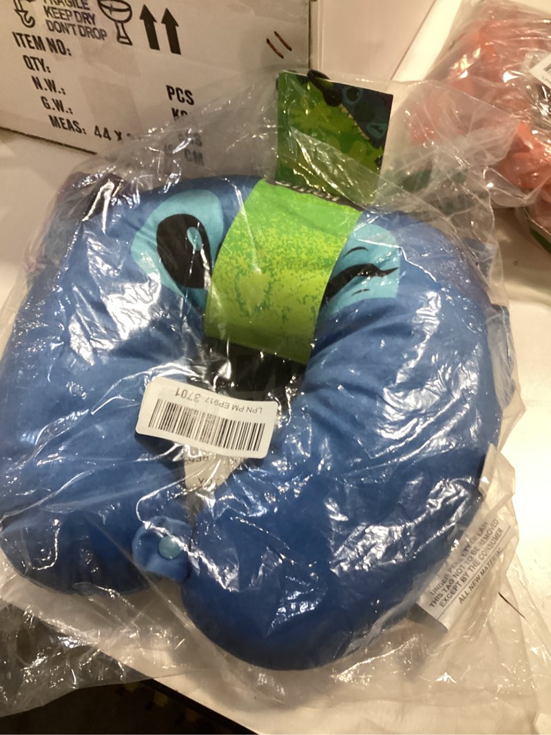 Condition photo showing New/Like New for Disney Stitch Neck Pillow, Adult Travel Accessories with 3D Ears for Airplane, Car and Office Comfortable and Breathable, Blue