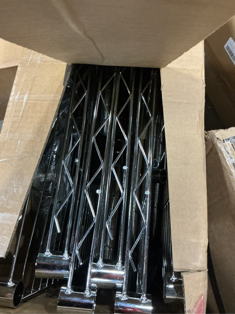Condition photo showing Good Condition for ulif e1 heavy duty closet garment rack, 6 tiers adjustable metal freestanding expandable clothing storage with 4 hanger rods, easy to assemble wardrobe, 71.4" h x (70" - 88.2") l x 14" d, chrome