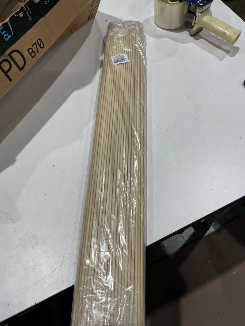 Condition photo showing Good Condition for 120 pcs bamboo marshmallow roasting sticks, smores skewers for fire pit, extra long 30 inch heavy duty 5mm thick wooden smores sticks for open fire pits roaster barbecue hot dog camping kebab sausage