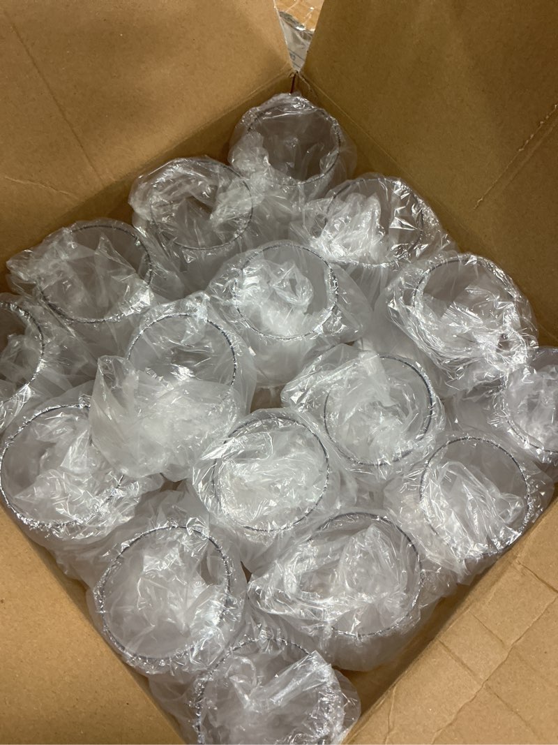 Condition photo showing Good Condition for FOCUSLINE 32 Pack Plastic Wine Glasses Stemless, 12 Oz Crystal Clear Disposable Wine Cups, Reusable Plastic Wine Glasses for Parties Weddings, Shatterproof Recyclable and BPA-Free 12OZ-32-CLEAR