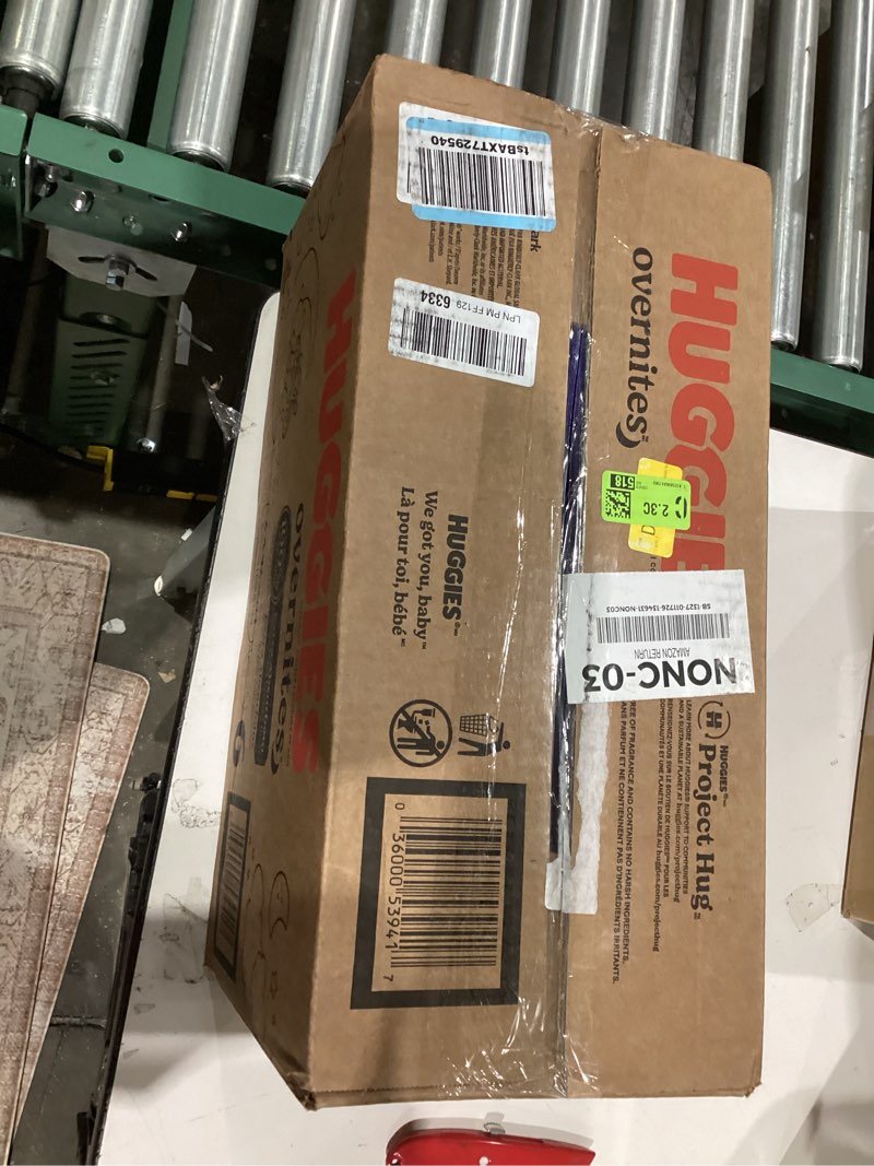 Condition photo showing New/Like New for Huggies Size 6 Overnites Baby Diapers: Overnight Diapers, Size 6 (35+ lbs), 84 Ct (2 Packs of 42), Packaging May Vary Size 6 84