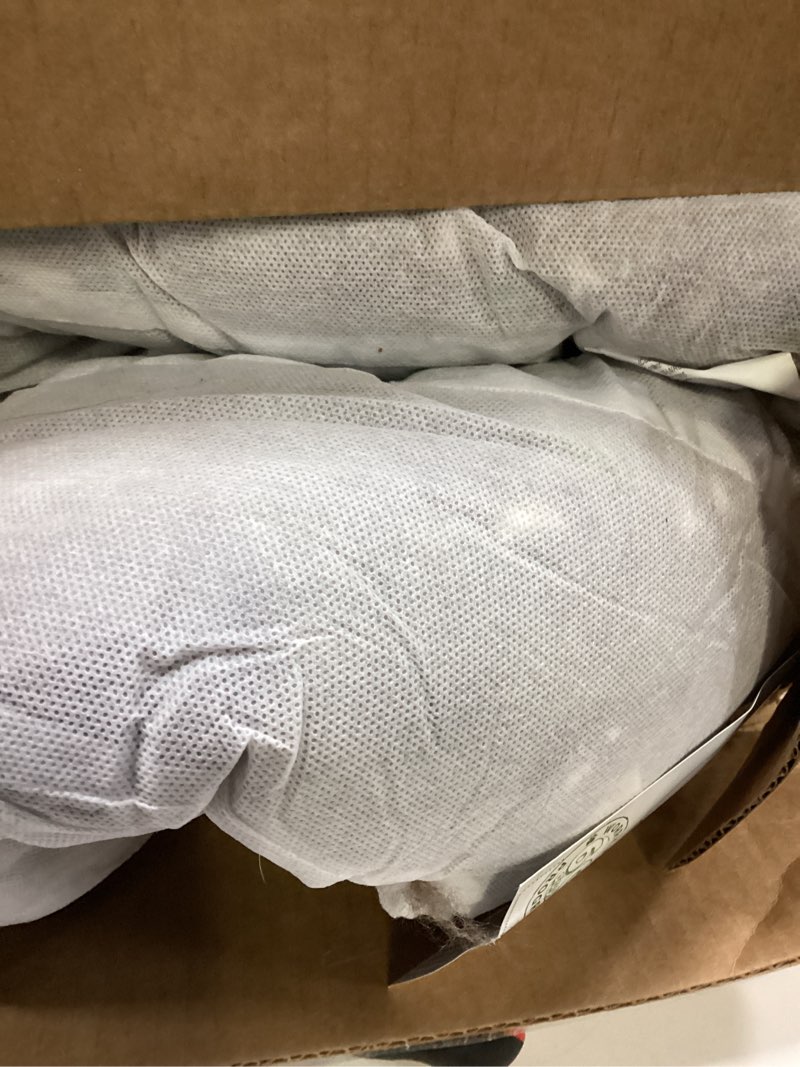 Condition photo showing As Is for Furhaven Orthopedic Dog Bed for Large Dogs w/ Removable Bolsters & Washable Cover, For Dogs Up to 95 lbs - Two-Tone Plush Faux Fur & Suede L Shaped Chaise - Stone Gray, Jumbo/XL