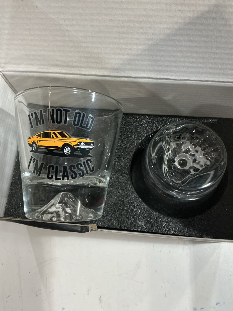 Condition photo showing New/Like New for Father's Day Gift: American Flag Old Fashioned Glass Set of 2, Patriotic Whiskey Glass for US Patriots, President Supporters & Freedom Lovers, Easter Gift for Men Flag Mug (color and pattern may vary ours arr im not old im classic)