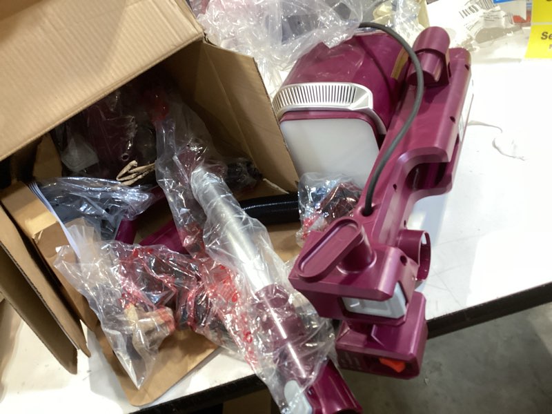 Condition photo showing As Is for shark la702 rotator pet lift-away adv upright vacuum with duoclean powerfins hairpro & odor neutralizer technology, wine purple