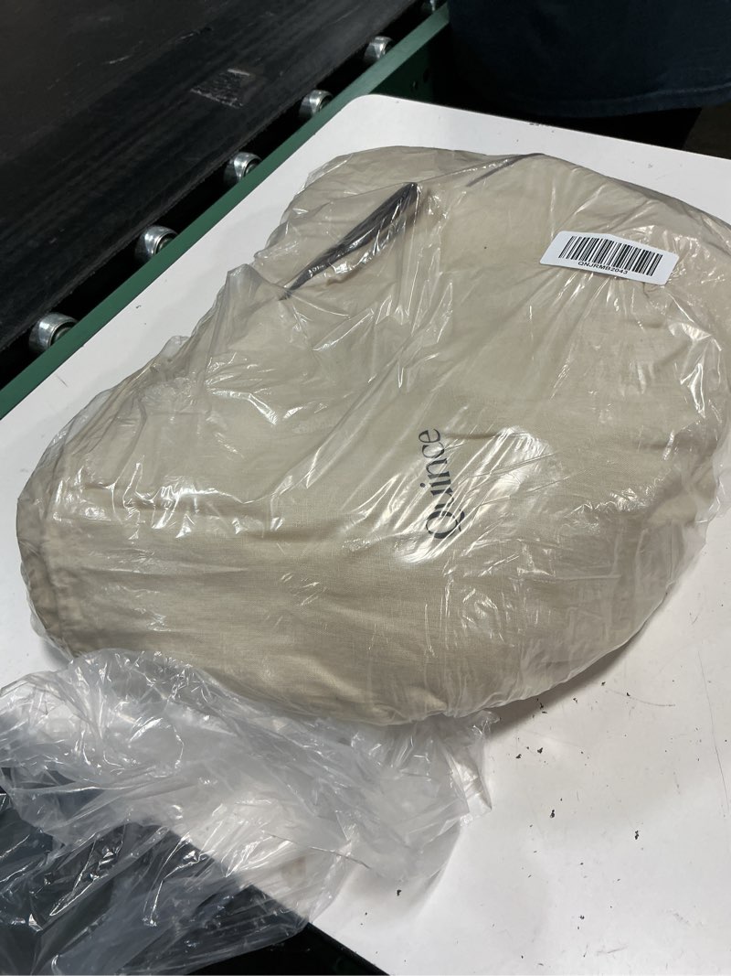 Condition photo showing Good Condition for european linen piped deluxe bedding bundle, king, oat/espresso