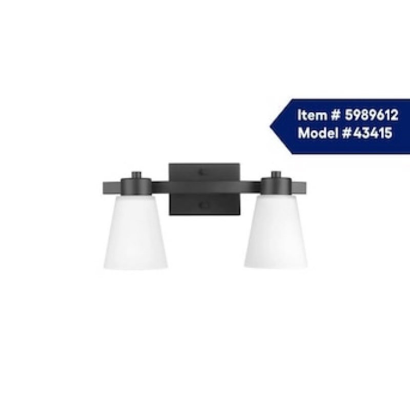  allen + roth Fairendale 16.87-in 2 Light Matte Black Transitional Bathroom Vanity