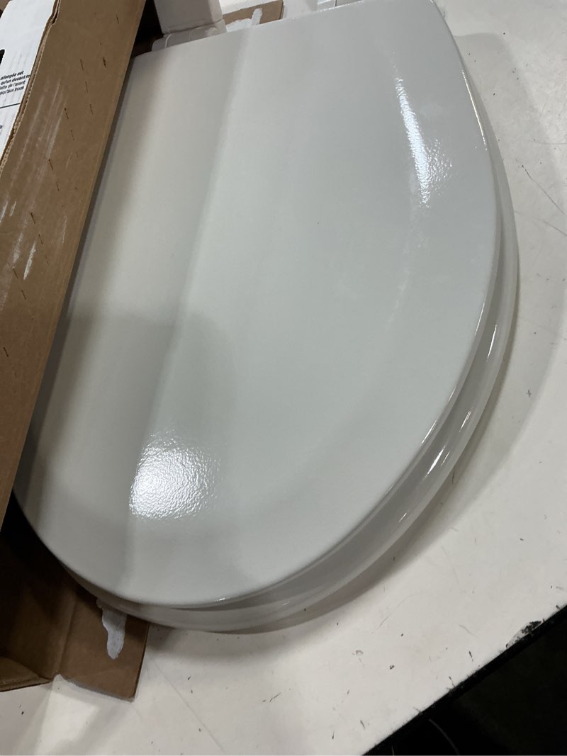 Condition photo showing Good Condition for kohler 20110-0 brevia, slow close toilet seat, elongated toilet seat, grip-tight bumpers quick-attach hardware, white white elongated quiet-close