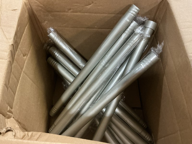Condition photo showing Good Condition for silver extra long curtain rod 30 to 214 inch, heavy duty curtain rods for windows with modern end caps, 1 inch drapery rods set for outdoor patio, adjustable curtain rod for room, silver 30-214 inch silver