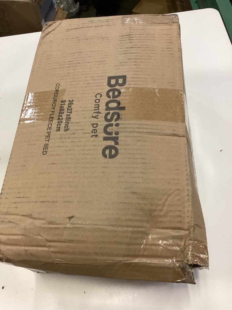 Condition photo showing New/Like New for bedsure comfyfleece™ cute dog beds large sized dog - washable furry pet beds, rectangle orthopedic corduroy fleece puppy beds with removable zipper cover, 36x27x8inches, cream 36.0"l x 27.0"w x 8.0"th cream
