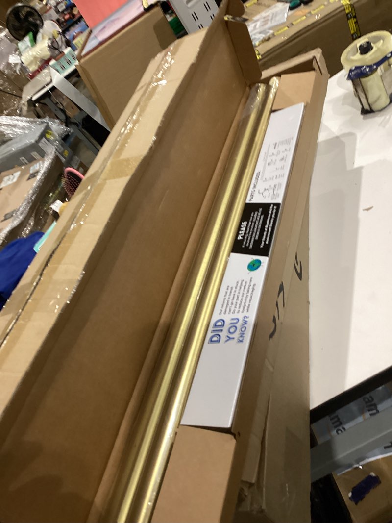 Condition photo showing Good Condition for BlastHome® Non-Adjustable Luxury Curtain Rods for Windows, 1 ¼” Rod Set, 5 foot Fixed Length (Two Rods Connect for a Seamless Look), Brushed Gold Single Rod Brushed Gold 5 foot