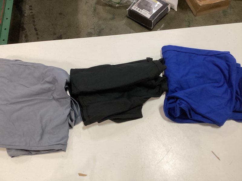 Condition photo showing Good Condition for new young 3 pack women's wide leg pants with pockets high waist loose sweatpants casual lounge yoga workout palazzo medium black,grey?royal blue