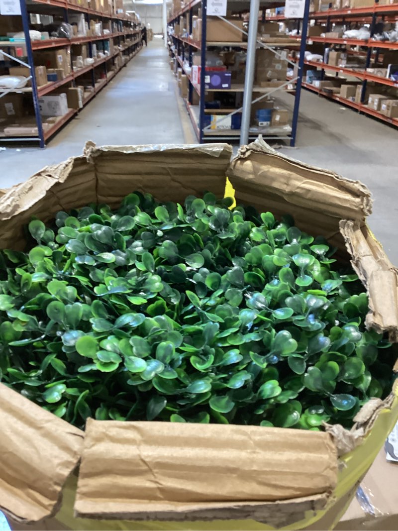 Condition photo showing Good Condition for artificial boxwood roll panel backdrop: 48"x144" uv-anti greenery faux grass wall hedge for indoor outdoor green decor & backyard background decorations fence covering privacy