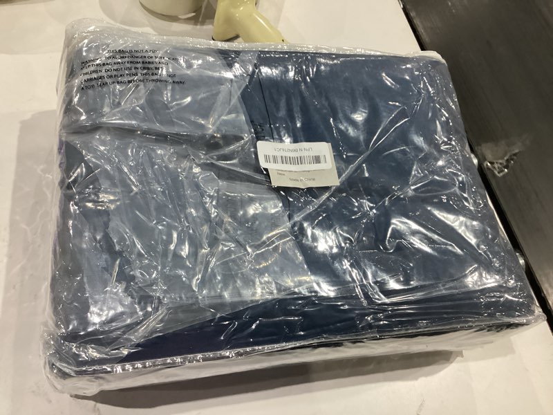 Condition photo showing Good Condition for honeilife quilt sets king size - microfiber bedspreads for king bed, 3-piece lightweight coverlets, retro bed cover king quilt bedding set all season quilts-navy king-106"x96" navy-white