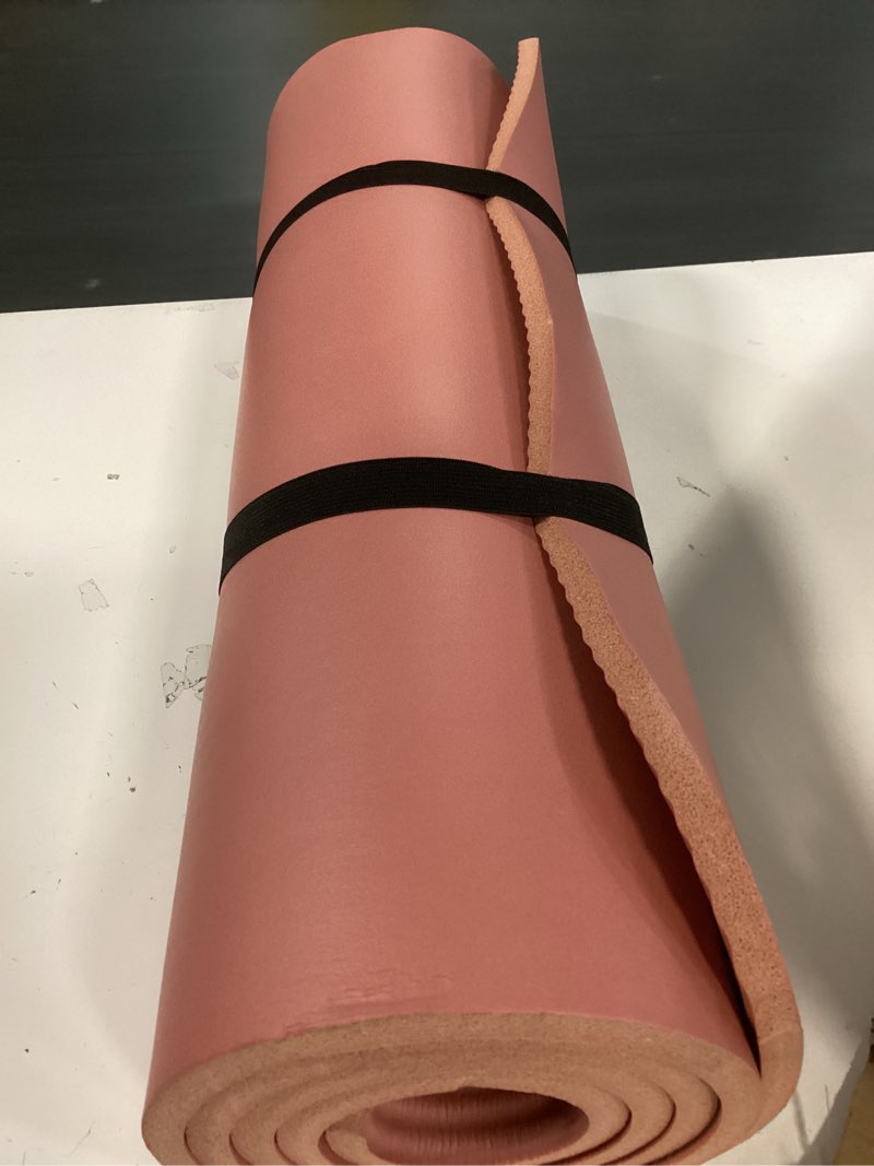 Condition photo showing Good Condition for Retrospec Solana Yoga Mat Thick 1/2in Non-Slip Workout Mat with Nylon Strap - 72x24in Exercise Mat for Pilates, Stretching & Fitness - BPA Free, Easy Clean Rose 1/2 inch