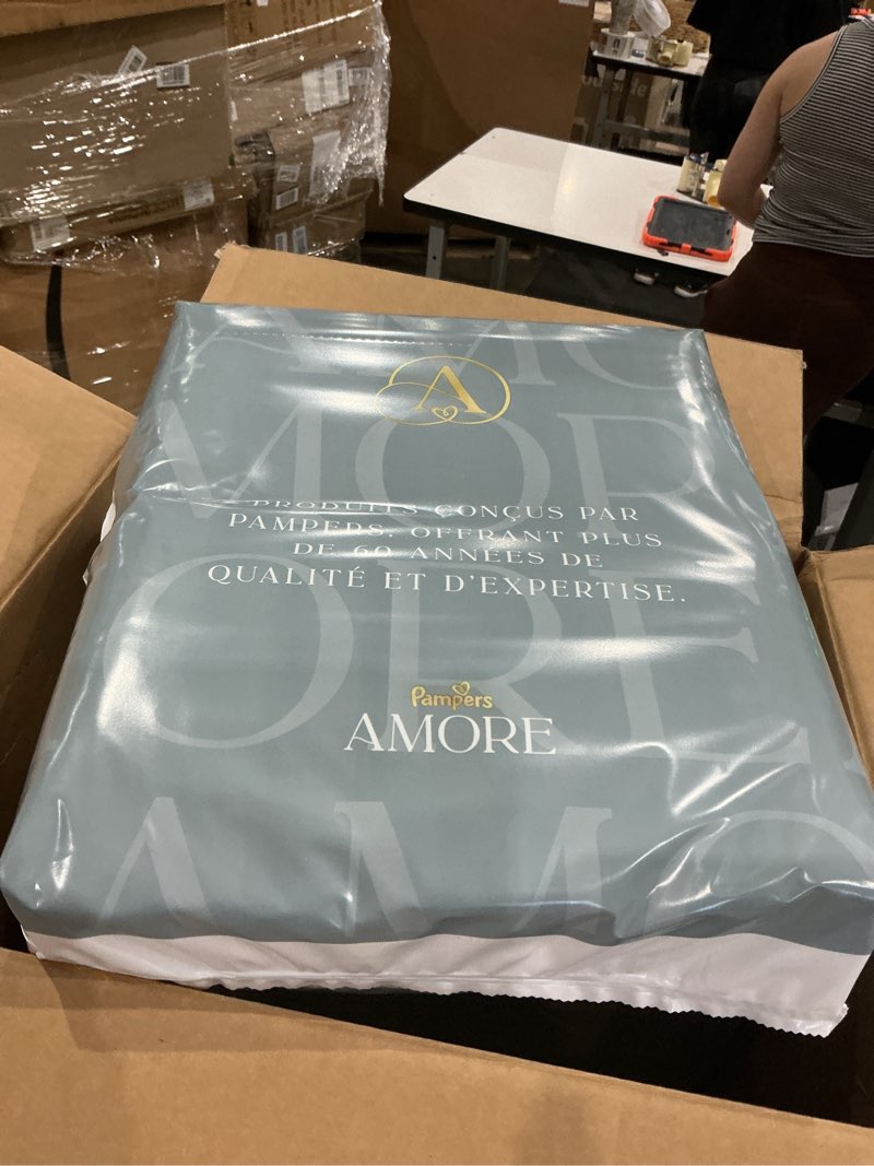 Condition photo showing New/Like New for pampers amore, size 2 (10-22 lbs), 186 count, our best diaper – hypoallergenic & fragrance free, up to 100% leakproof, soft as cashmere size 2 186