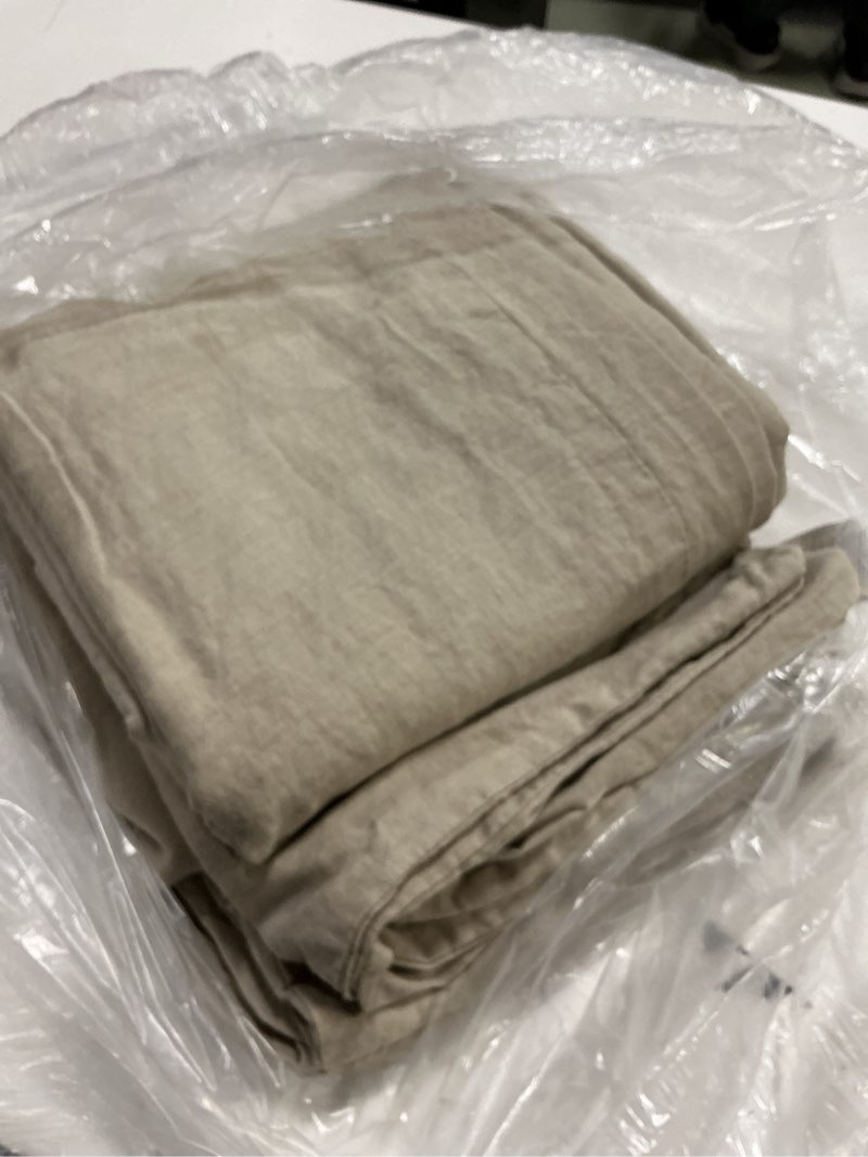 Condition photo showing Good Condition for european linen duvet cover set, full/queen, toffee