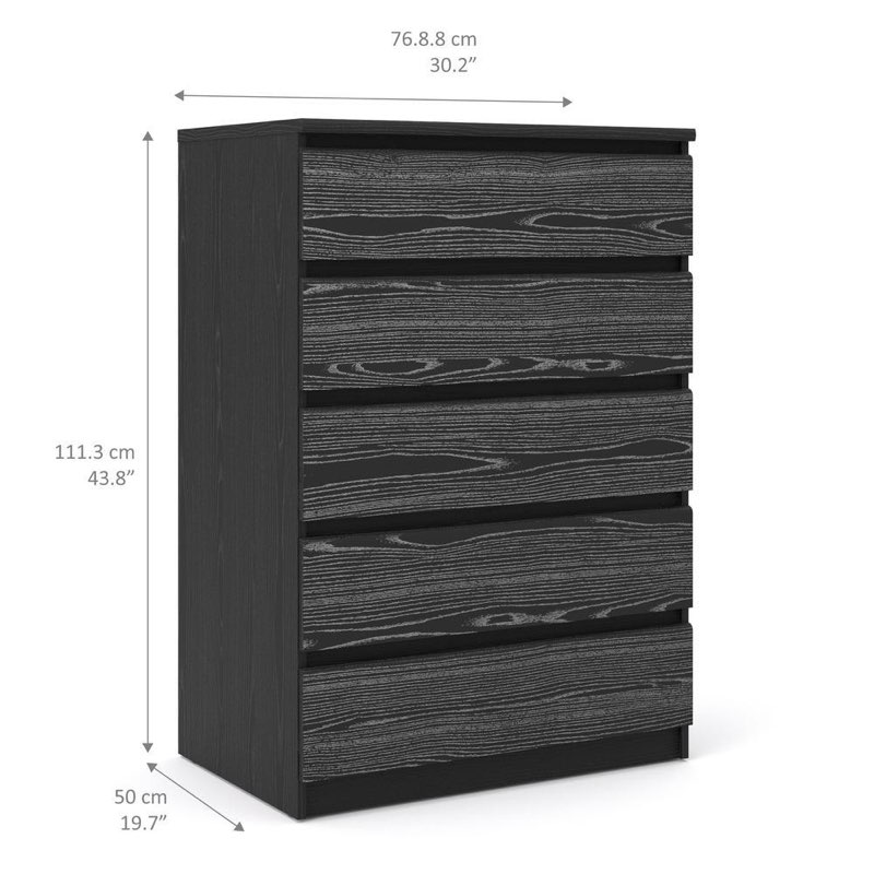 Tvilum 702976161 5 Drawer Dresser - Black