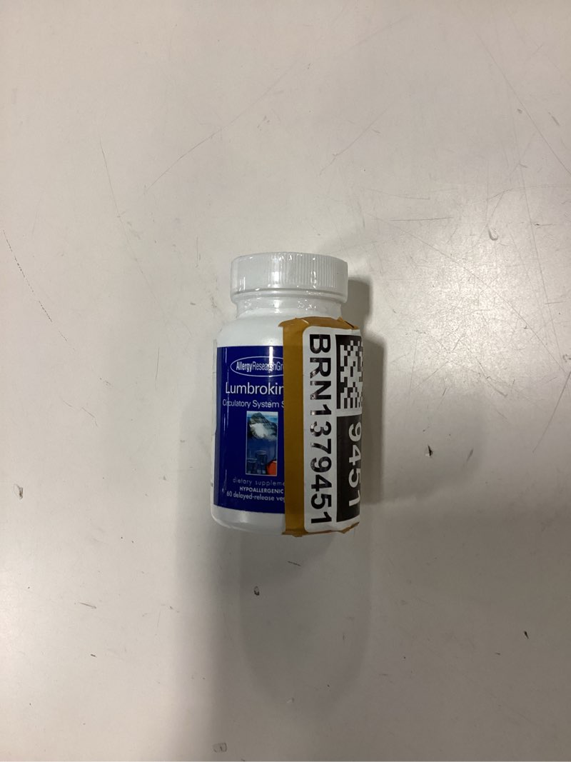 Condition photo showing New/Like New for (Exp/09/27)ARG Lumbrokinase Circulatory System Support - Delayed-Release Enzyme Supplement - Circulatory & Cardiovascular Health - Supports Healthy Blood Flow - Non-GMO & Gluten-Free - 30 Servings - 60 Capsules 60 Count (Pack of 1)