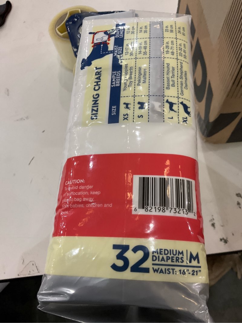 Condition photo showing New/Like New for Paw Inspired 32ct Disposable Dog Diapers | Female Dog Diapers Ultra Protection | Diapers for Dogs in Heat, Excitable Urination, or Incontinence (Medium) Medium (32 Count)