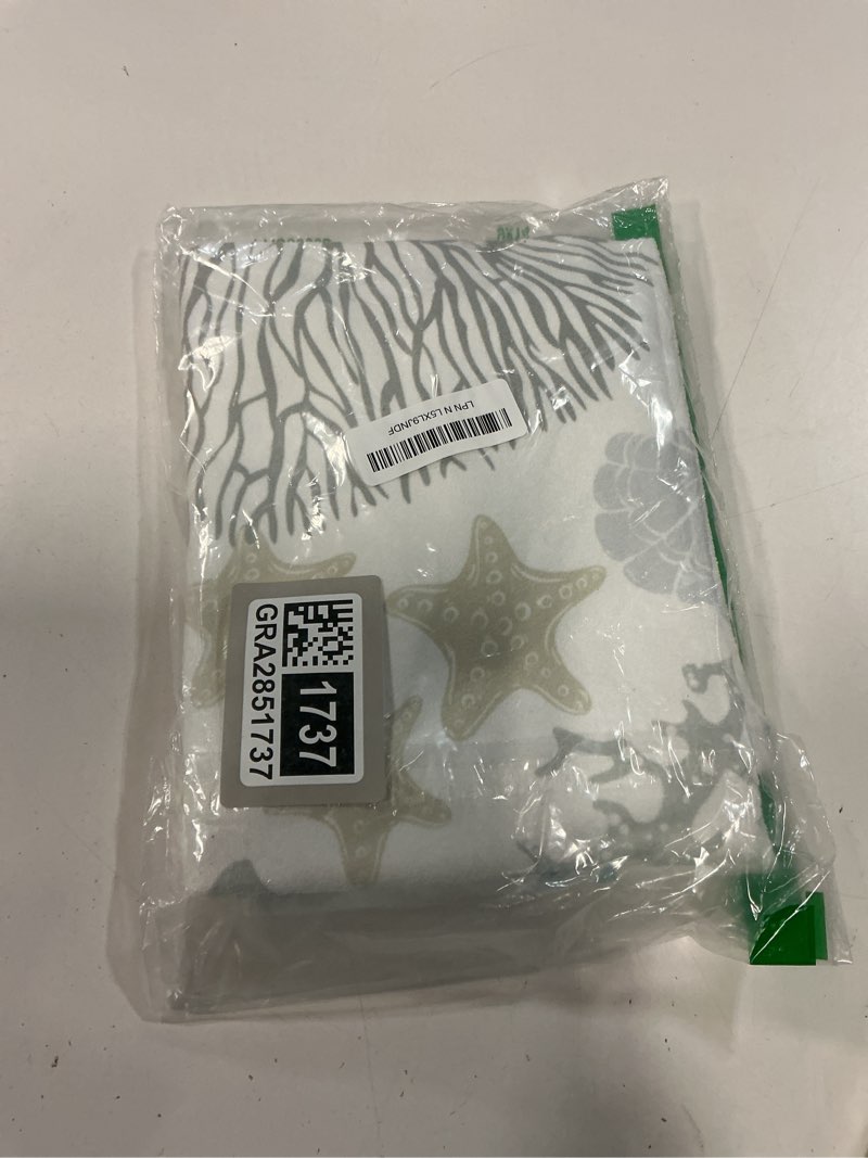Condition photo showing New/Like New for nautical blue coral hand towels set of 2 coastal seashell starfish kitchen towels summer ocean beach theme bath towels soft absorbent guest fingertip cotton dish towel for bathroom,face,gym,spa coastal coral-a