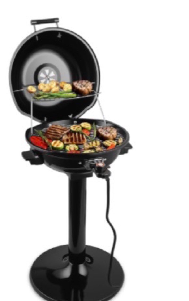 electric grill, cusimax electric indoor/outdoor grill, 1600w portable bbq with lid for indoor & outd