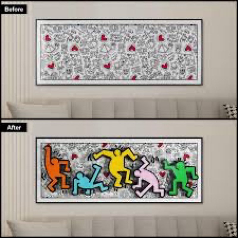 popbricks Display Board Compatible with Lego Art 31216 Keith Haring Dancing Figures – Premium Acryli