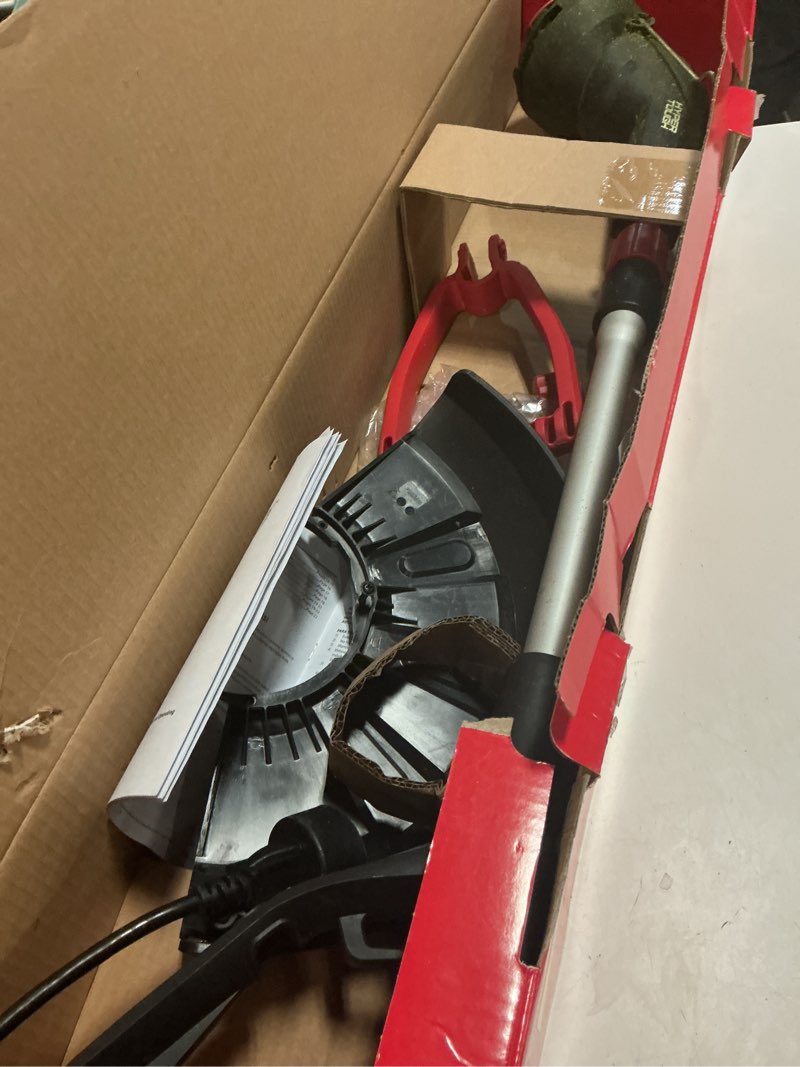 Condition photo showing As Is for hyper tough 13" 4.6-amp electric corded string trimmer