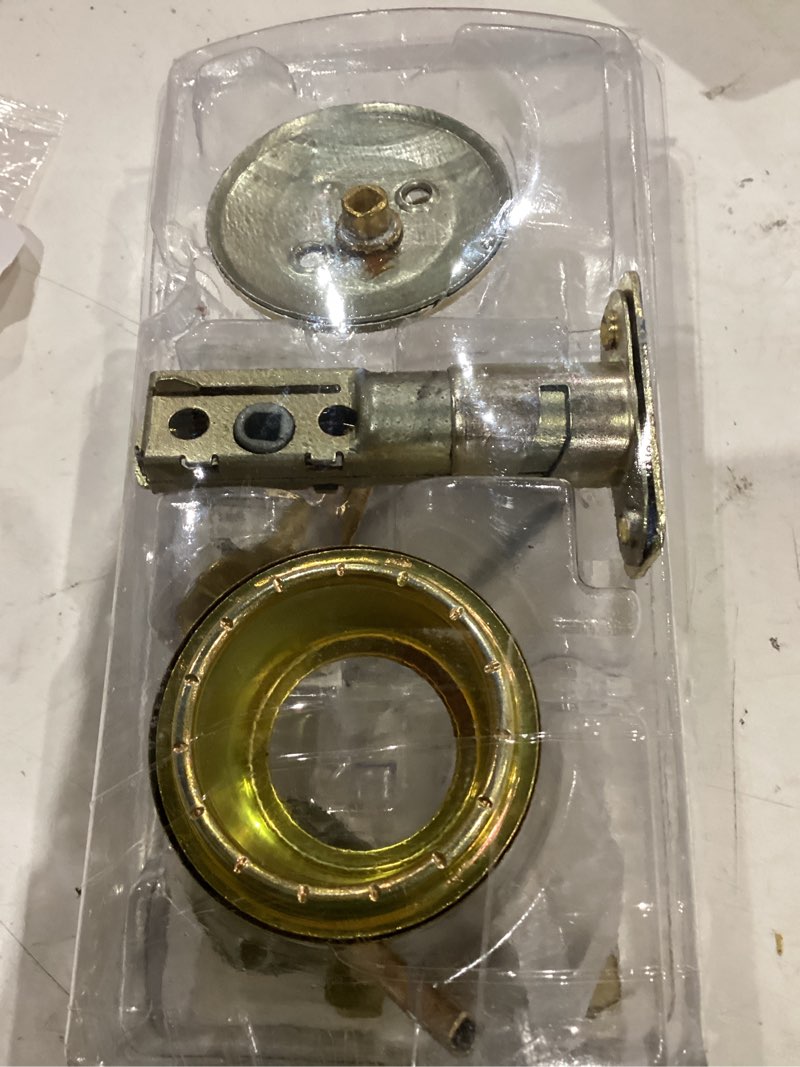 Condition photo showing As Is for kwikset smartkey security polished brass metal single cylinder deadbolt