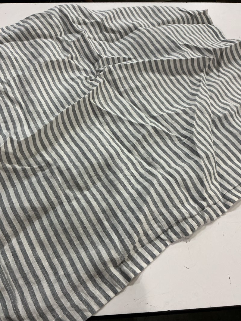 Condition photo showing Good Condition for quince, european linen pillow case 27”x27” mist/white stripe