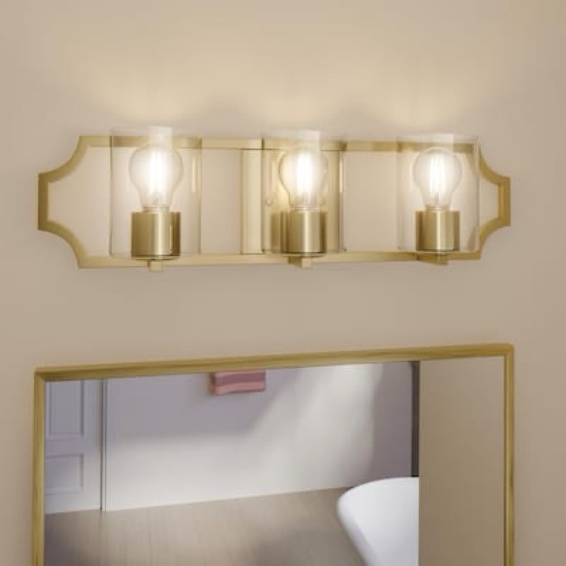 Progress Lighting Teigen 23.5-in 3 Light Gold Traditional Bathroom Vanity light