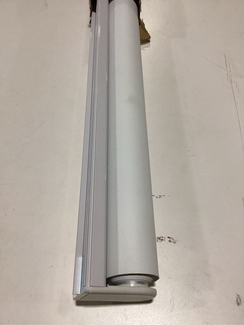 Condition photo showing As Is for ChrisDowa Cordless Blackout Roller Shades for Windows, Thermal Insulated UV Protection Pull Down Shades, Total Blackout Window Blinds for Home, Office, Bedroom, Door (22" W x 72" H, White) 22"W x 72"H White