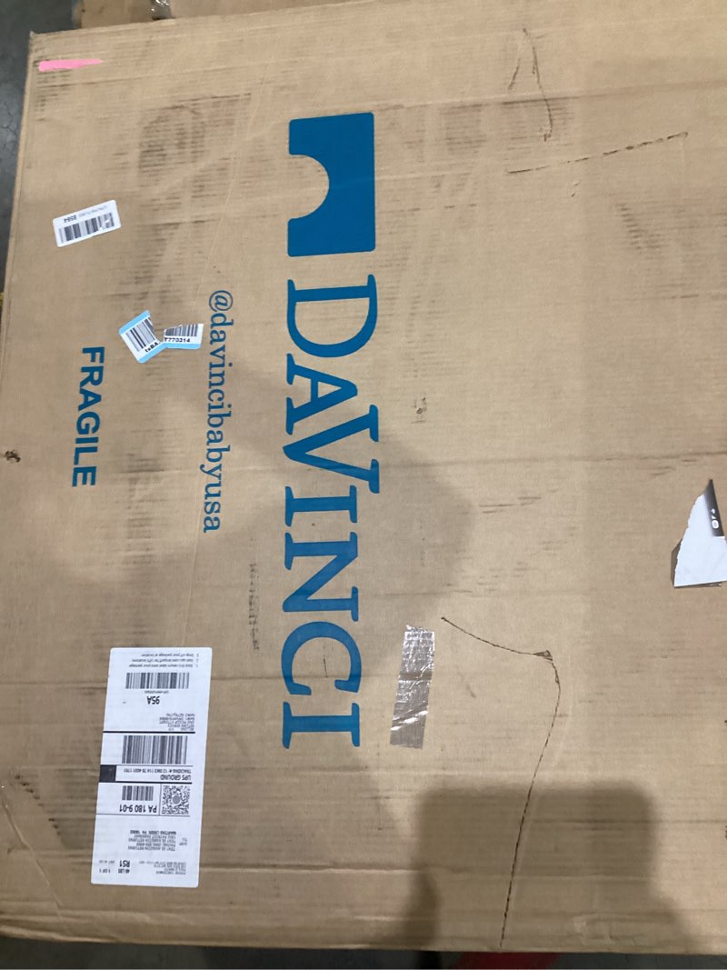 Condition photo showing New/Like New for Davinci Dylan 3-in-1 Portable Baby Crib with Wheels - Toddler Bed & Daybed Conversion - Perfect for Small Spaces & Easy Assembly, GREENGUARD Gold Certified w/ 4 Adjustable Mattress Heights - Chestnut