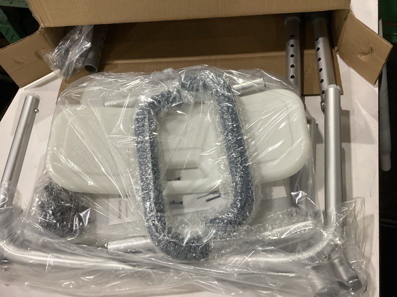 Condition photo showing New/Like New for shower chair with arms and back heavy duty 330lbs, shower chair for inside shower, shower seat for inside shower bathroom chair with cutout seat & cold-proof pads, tools-free assembly standard with blue pad