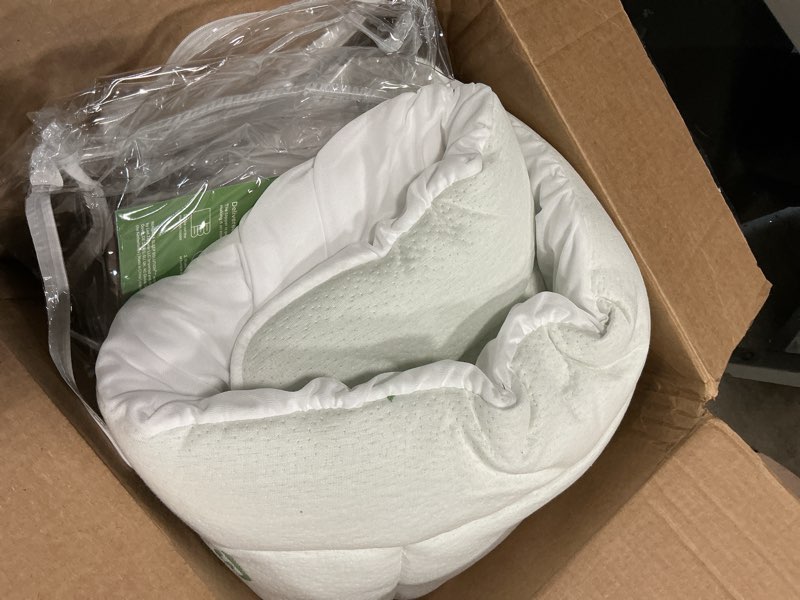 Condition photo showing As Is for Ultra Soft Queen Size Mattress Topper - Viscose Made from Bamboo Pillow Top Mattress Pad for Back Pain Relief - Naturally Cooling for Hot Sleepers, Green