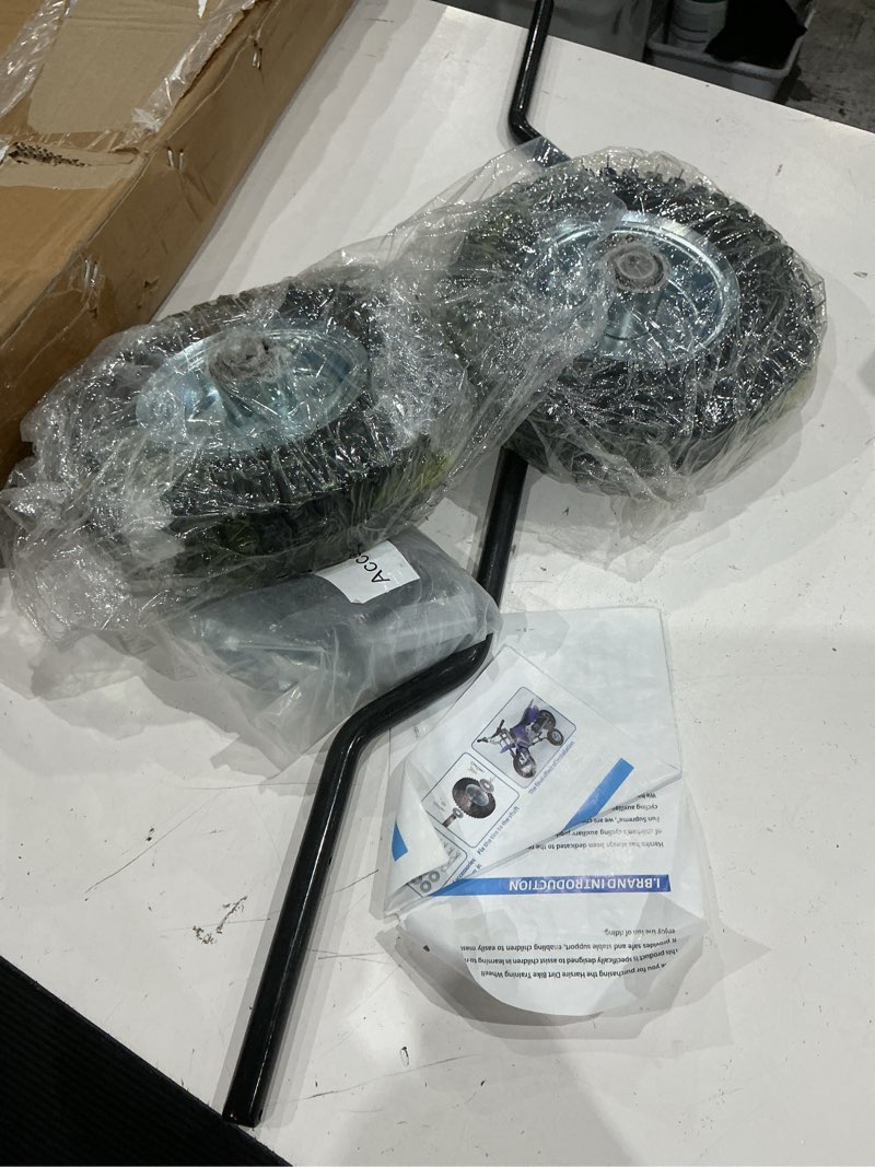 Condition photo showing As Is for dirt bike training wheels for pw50, mx125 & crf50 | universal fit 50cc 49cc kids dirt bikes | compatible with yamaha pw50/ttr50, razor mx125/mx350/mx400, honda crf50 | easy install & 10-year warranty