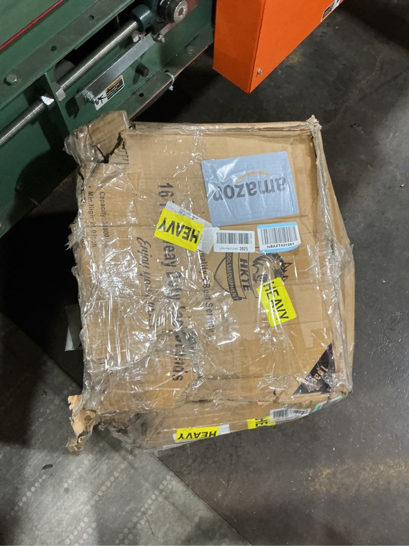 Condition photo showing As Is for HKTE 16 Ton Heavy Duty Jack Stand with Wheels & Patented Handle, Dual Interchangeable Tops, 35,000 l