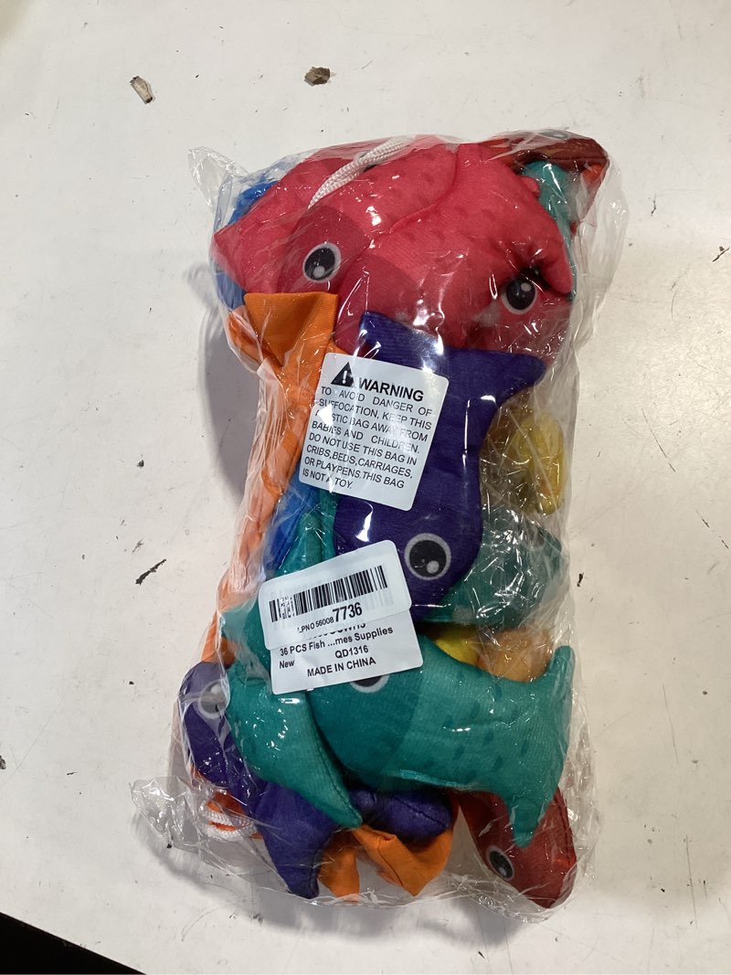 Condition photo showing As Is for fish toys bean bags for tossing kids game tossing bean game bags toy with storage bag colorful fish shaped beanbags 36