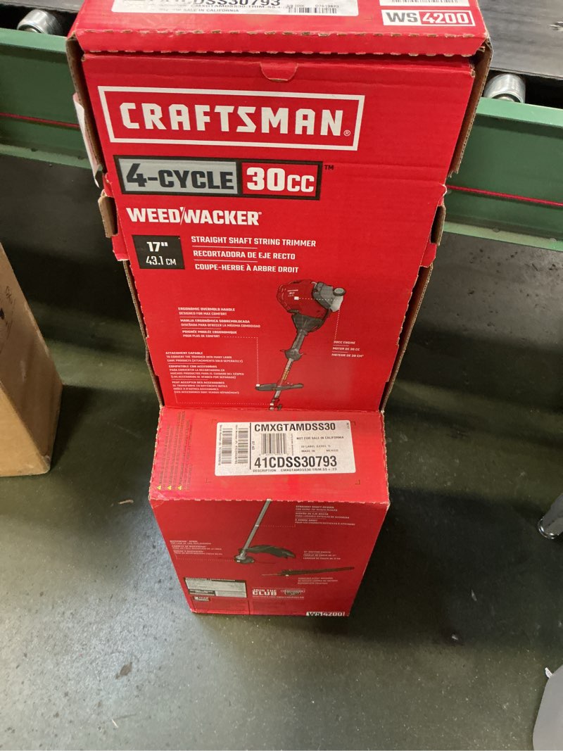 Condition photo showing New/Like New for Craftsman WS4200 30cc 4-Cycle Gas Powered Straight Shaft String Trimmer, Liberty Red (B09WG8X642)