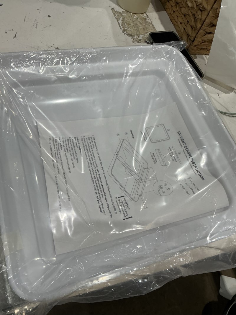 Condition photo showing Good Condition for camp'n 14.5 inch universal rv roof vent for trailer, camper, motorhome - rv vent covers for roof - oem lid replacement (14.5 x 14.5 white 1-pack) 1 vent cover white