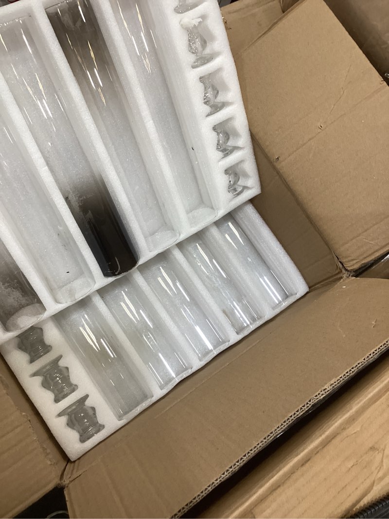 Condition photo showing As Is for 20pack glass hurricane candle holders 12.6\" open ended candlestick holder tubes clear bottomless cylinders suitable taper led candles for wedding party christmas table centerpiece decor