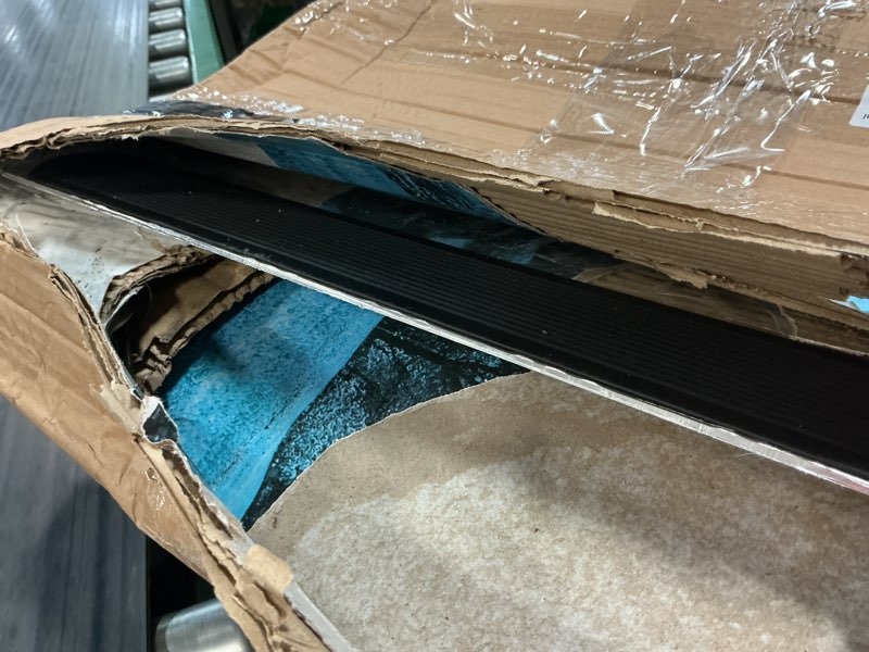Condition photo showing As Is for 27. 6" l x 21. 7" w x 2" h bridge threshold ramp 600lbs capacity with supporting frame and non-slip surface aluminum loading platform ramp for wheelchairs stairs vans steps doorway driveways