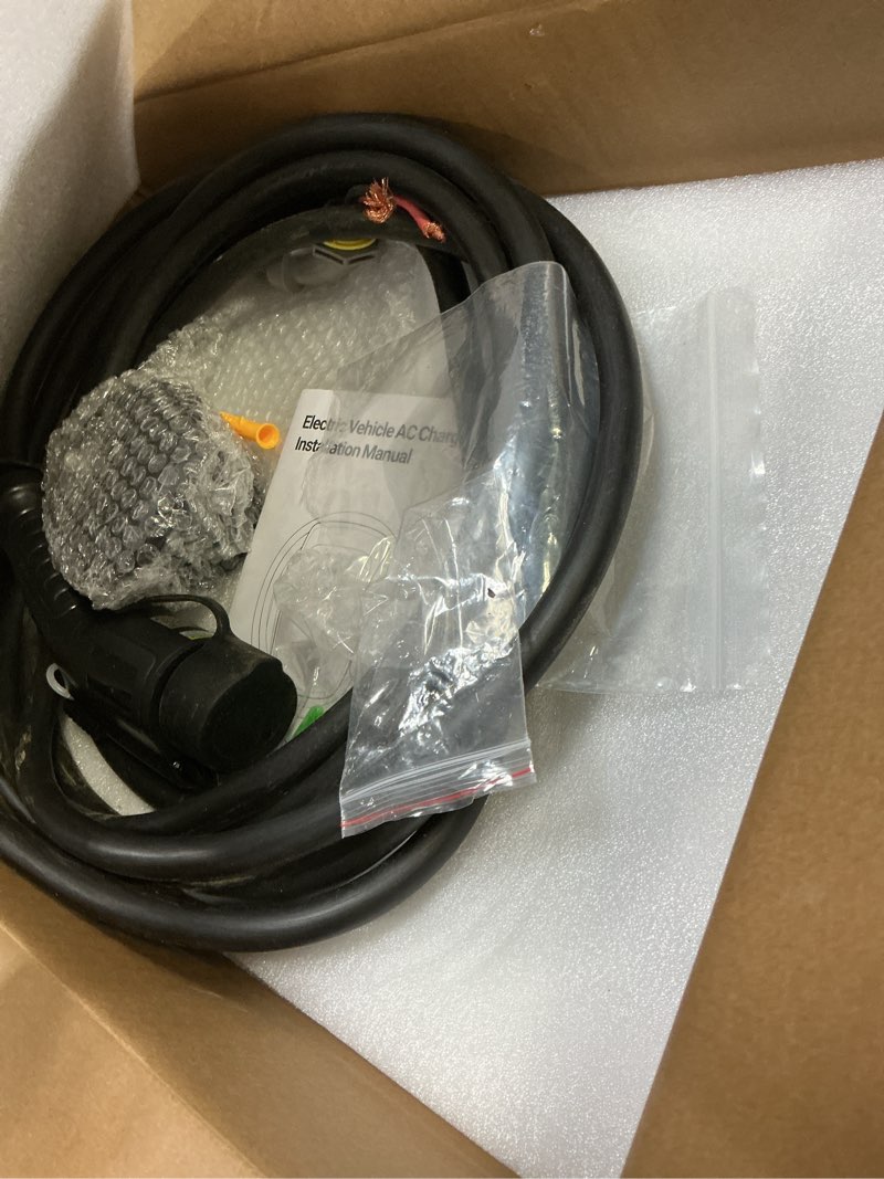 Condition photo showing Good Condition for level 2 ev charger, 40 amp 7kw high-speed electric vehicle charging station, ul certified, nema 14-50 plug, 25ft cable, ip66 waterproof, wifi smart app, compatible with all j1772 evs 40a