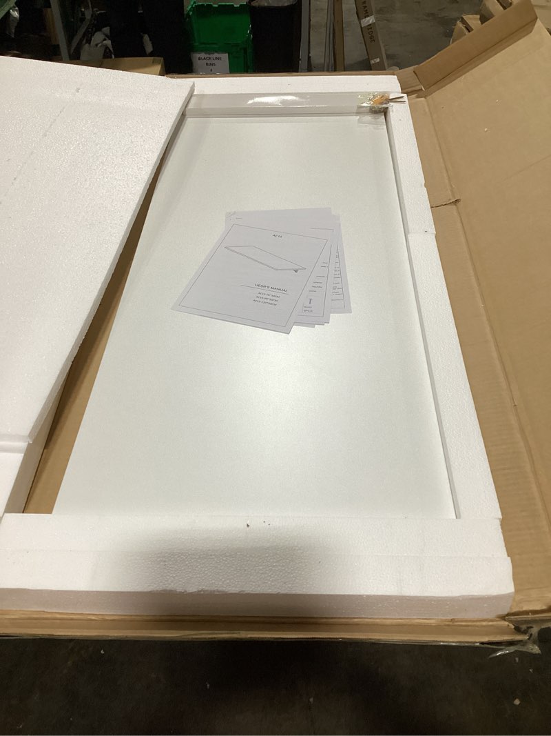 Condition photo showing Good Condition for Need Fold Wall Mounted Table Folding Workbench Length 47.2" Width 20" Perfect Addition to Garage & Shed/Home Office/Laundry Room/Home Bar/Kitchen & Dining Room White AC15-12050WW-ND L47.2" * W20" White Desktop & White Folding Shelf Brackets