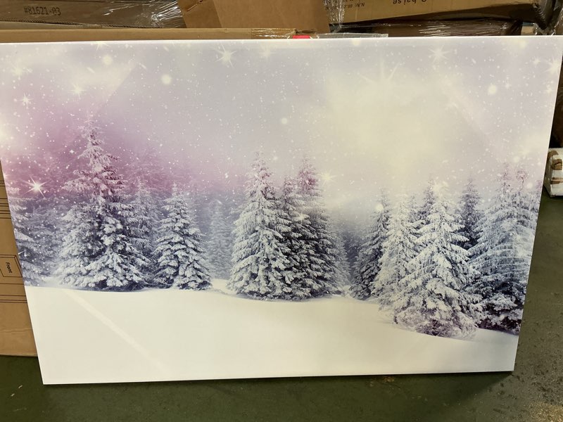 Framed Canvas Wall Art Decor Painting For Chrismas, Winter Pine For 46”X31”