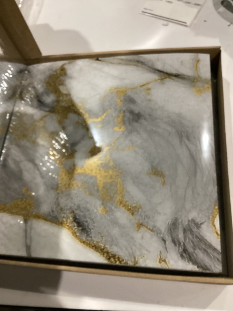 Condition photo showing As Is for 20-Pack Peel and Stick Gilded White Marble Tiles (11.8" x 11.8") – 19.4 Sq. Ft. Waterproof PVC Shower & Backsplash Tiles for Bathroom, Kitchen, and Living Room – Self-Adhesive, Easy Installation Gilded White 20 Pack