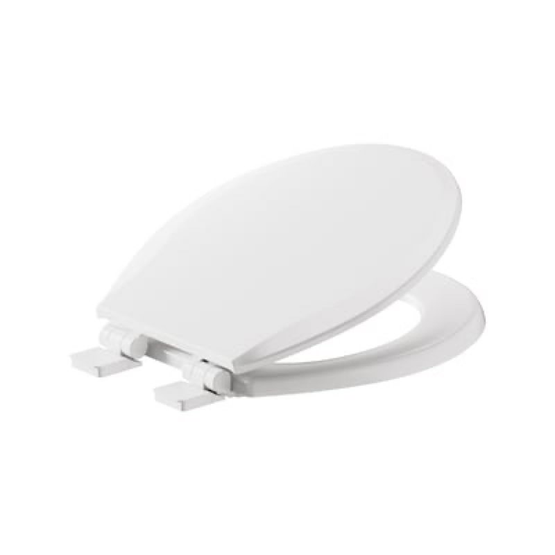 american standard bedminster wood white round soft close toilet seat