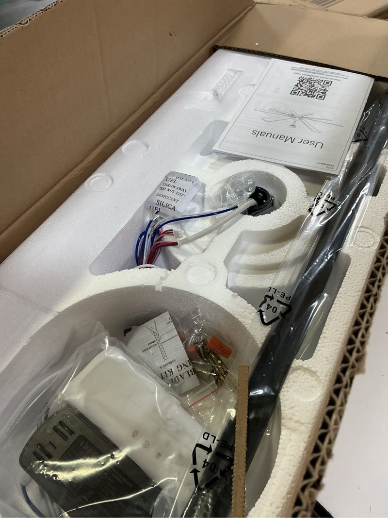 Condition photo showing Good Condition for zmishibo 72" ceiling fans with lights for patio, living room, remote | high cfm powerful airflow, quiet dc motor, 24w 3 cct led, indoor/covered outdoor, dual-finish, damp rated, black