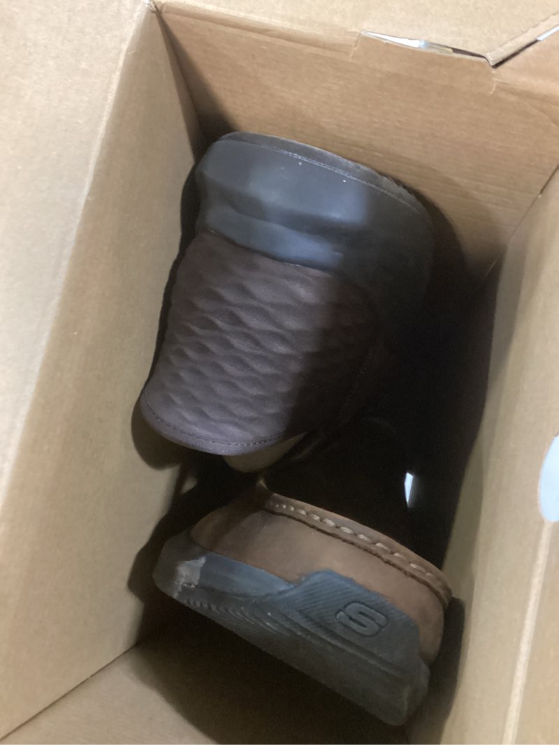 Condition photo showing As Is for skechers men's usa parson - oswin moc toe leather slip-ins 11.5 brown