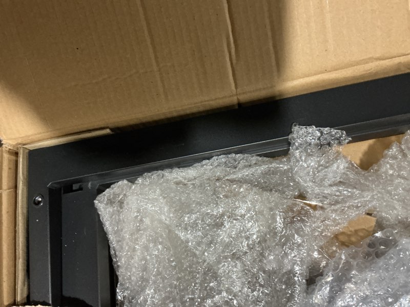 Condition photo showing As Is for olee sleep 18 inch heavy duty steel slat anti-slip support, easy assembly platform bed frame, noise free steel mattress foundation, maximum storage, no box spring needed, black, king size