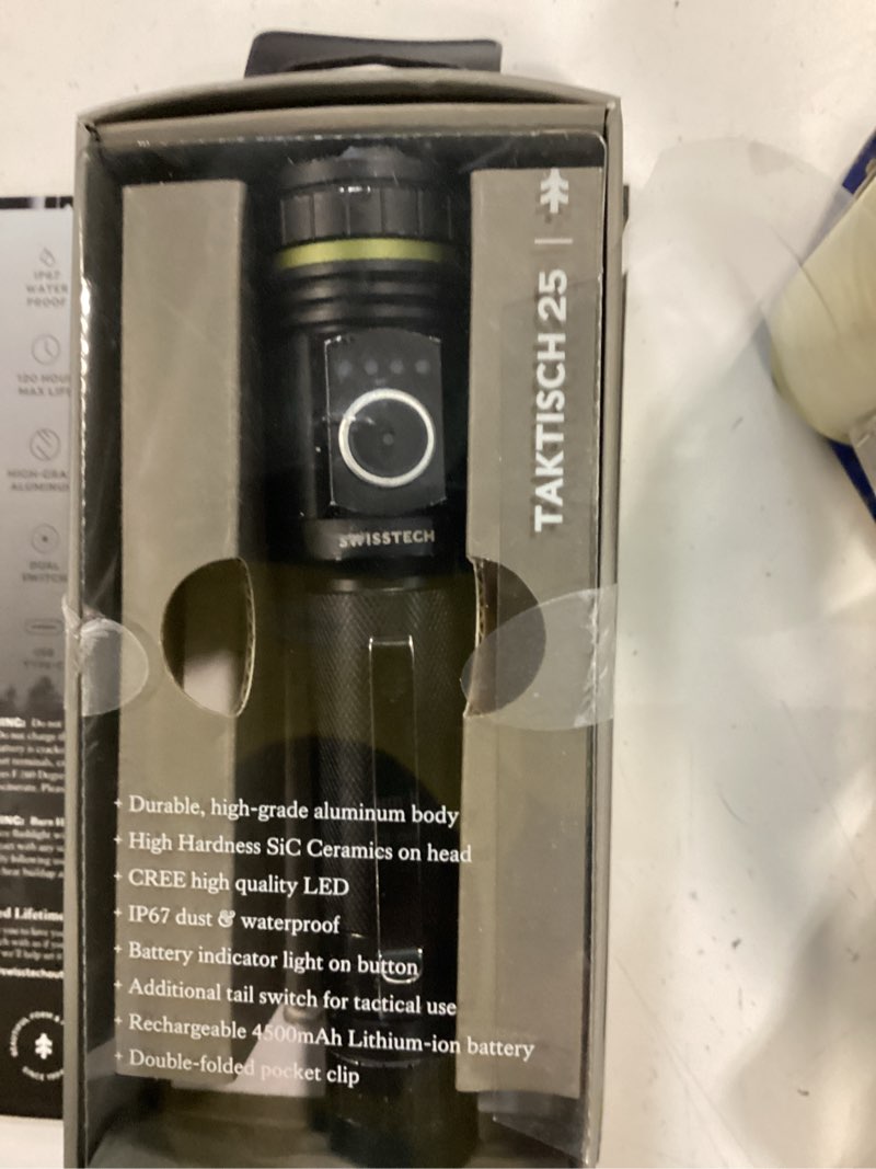 Condition photo showing Good Condition for swiss tech taktisch 2500lm rechargeable tactical led flashlight, waterproof aluminum